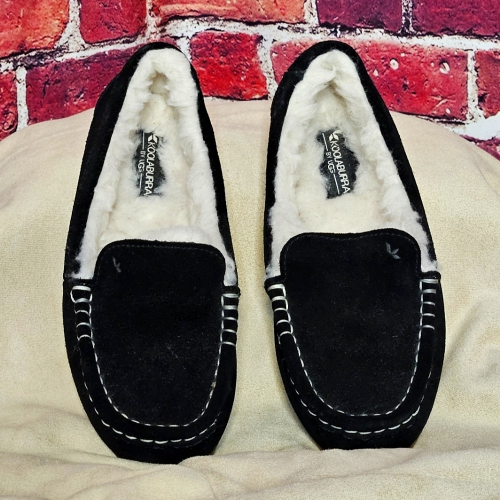 Koolaburra Black and White Cozy Slippers